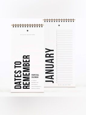 Bliss Collections Perpetual Calendar - A Yearly Record For Special Dates